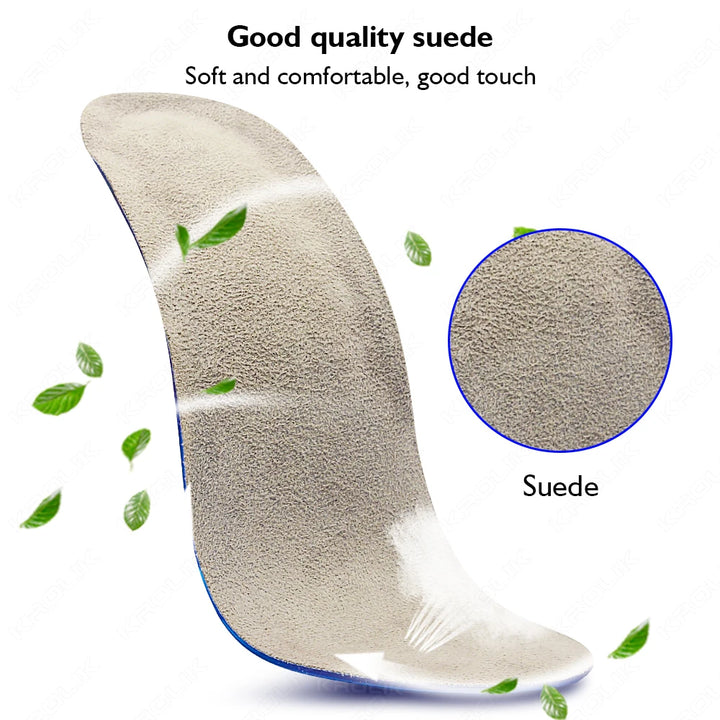 Orthotic Elastic Gel Insoles Arch Support Shoes Pads for Men Women Size 33-48 Unisex